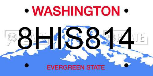 8HIS814 Washington License Plate