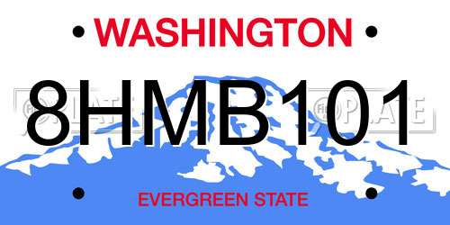 8HMB101 Washington License Plate