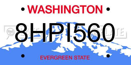 8HPI560 Washington License Plate