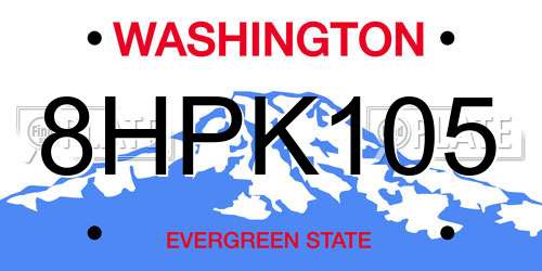 8HPK105 Washington License Plate