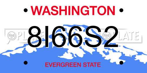 8I66S2 Washington License Plate