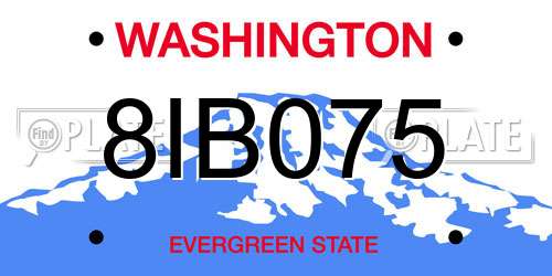 8IB075 Washington License Plate
