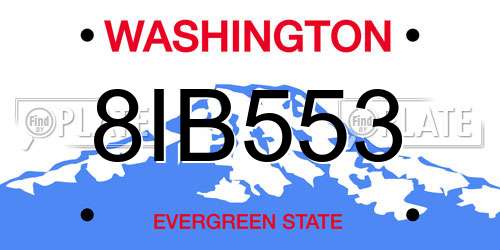 8IB553 Washington License Plate