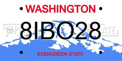 8IBO28 Washington License Plate