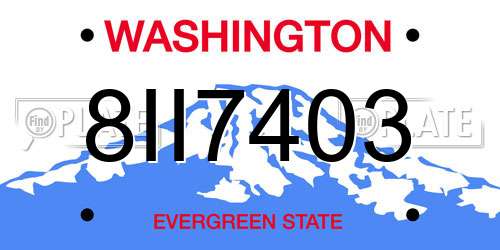 8II7403 Washington License Plate