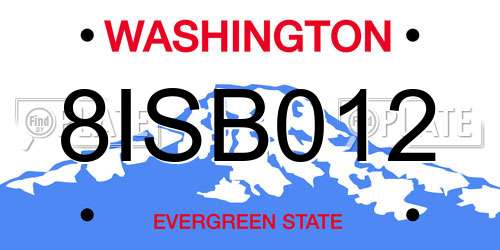8ISB012 Washington License Plate