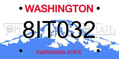 8IT032 Washington License Plate