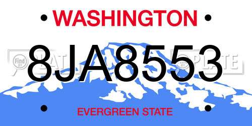 8JA8553 Washington License Plate