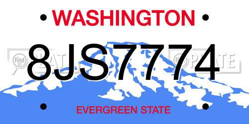 8JS7774 Washington License Plate