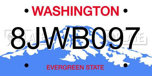 8JWB097 Washington License Plate
