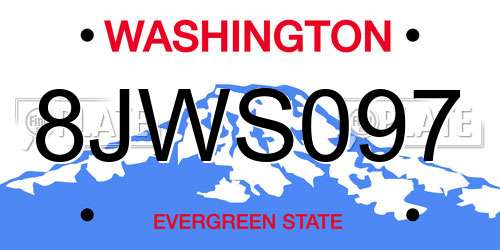 8JWS097 Washington License Plate