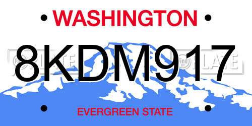 8KDM917 Washington License Plate