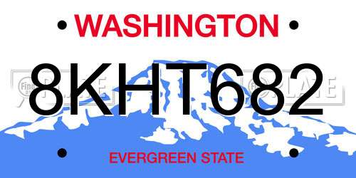 8KHT682 Washington License Plate