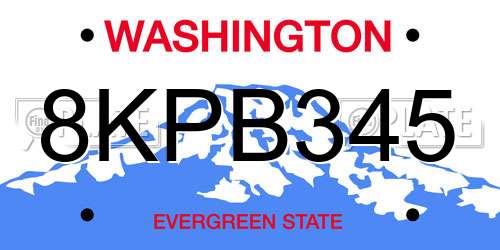 8KPB345 Washington License Plate