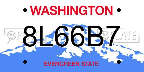 8L66B7 Washington License Plate
