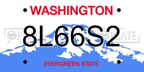8L66S2 Washington License Plate