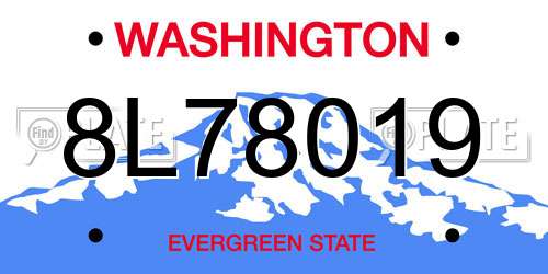 8L78019 Washington License Plate