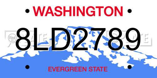 8LD2789 Washington License Plate