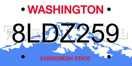 8LDZ259 Washington License Plate