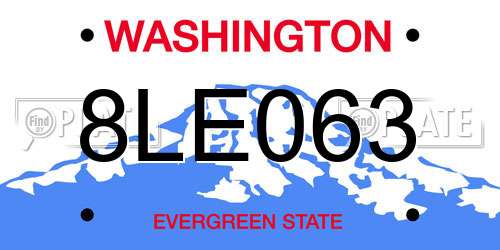 8LE063 Washington License Plate