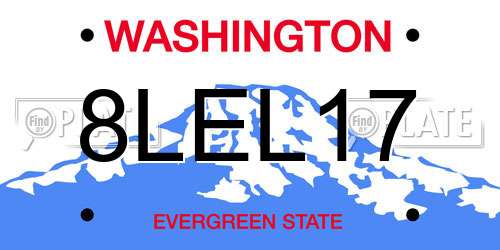 8LEL17 Washington License Plate