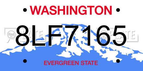 8LF7165 Washington License Plate