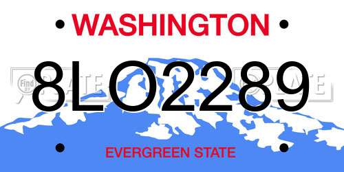 8LO2289 Washington License Plate