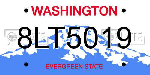 8LT5019 Washington License Plate