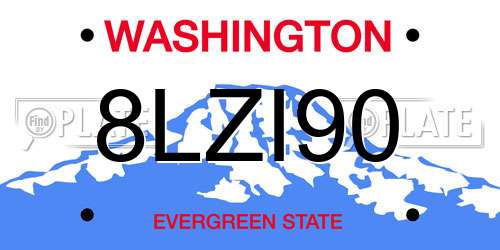 8LZI90 Washington License Plate