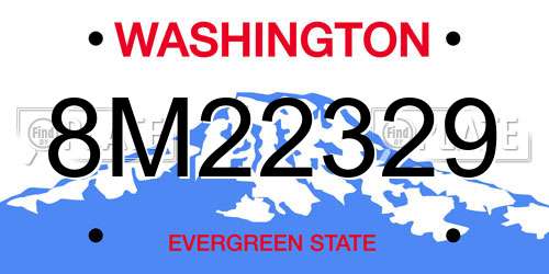 8M22329 Washington License Plate