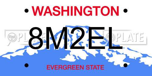8M2EL Washington License Plate