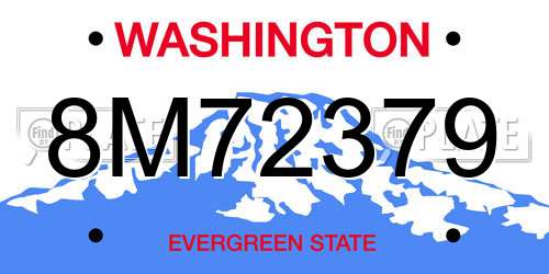 8M72379 Washington License Plate