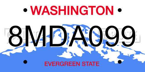 8MDA099 Washington License Plate