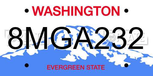 8MGA232 Washington License Plate