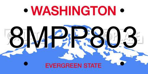 8MPP803 Washington License Plate