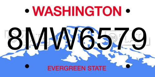 8MW6579 Washington License Plate
