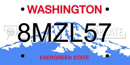 8MZL57 Washington License Plate