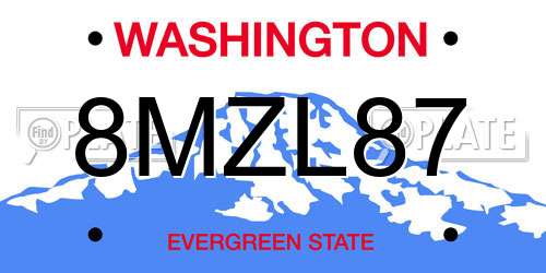 8MZL87 Washington License Plate