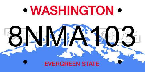 8NMA103 Washington License Plate