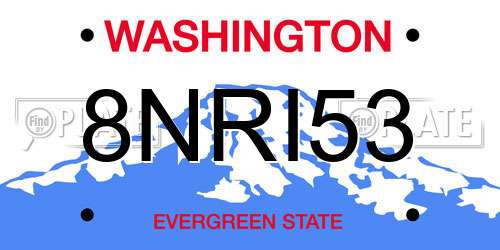 8NRI53 Washington License Plate