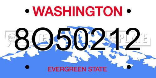 8O50212 Washington License Plate