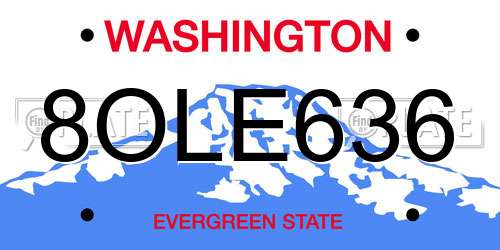 8OLE636 Washington License Plate