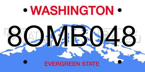 8OMB048 Washington License Plate