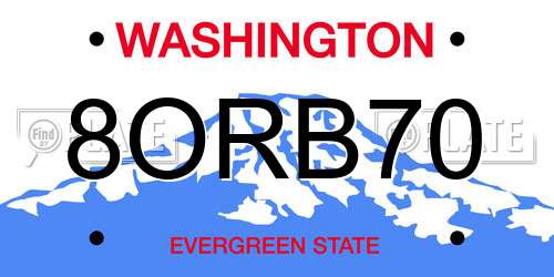 8ORB70 Washington License Plate