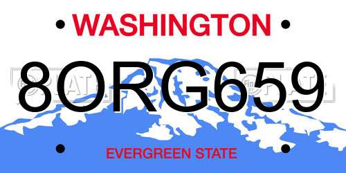 8ORG659 Washington License Plate