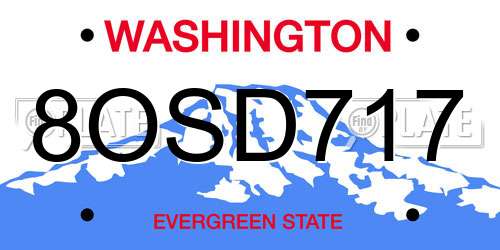 8OSD717 Washington License Plate