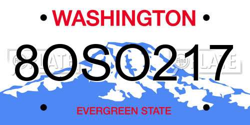 8OSO217 Washington License Plate