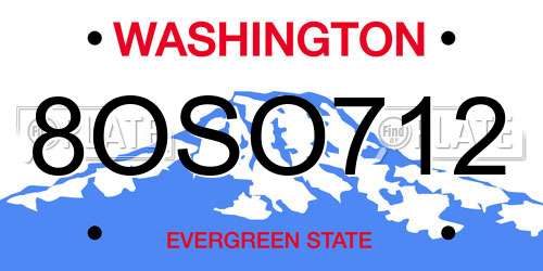 8OSO712 Washington License Plate
