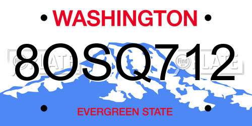8OSQ712 Washington License Plate