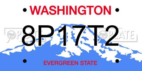 8P17T2 Washington License Plate